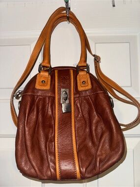 FLORENCE ITALY TAN BROWN GENUINE Soft LEATHER SHOULDER BAG PURSE